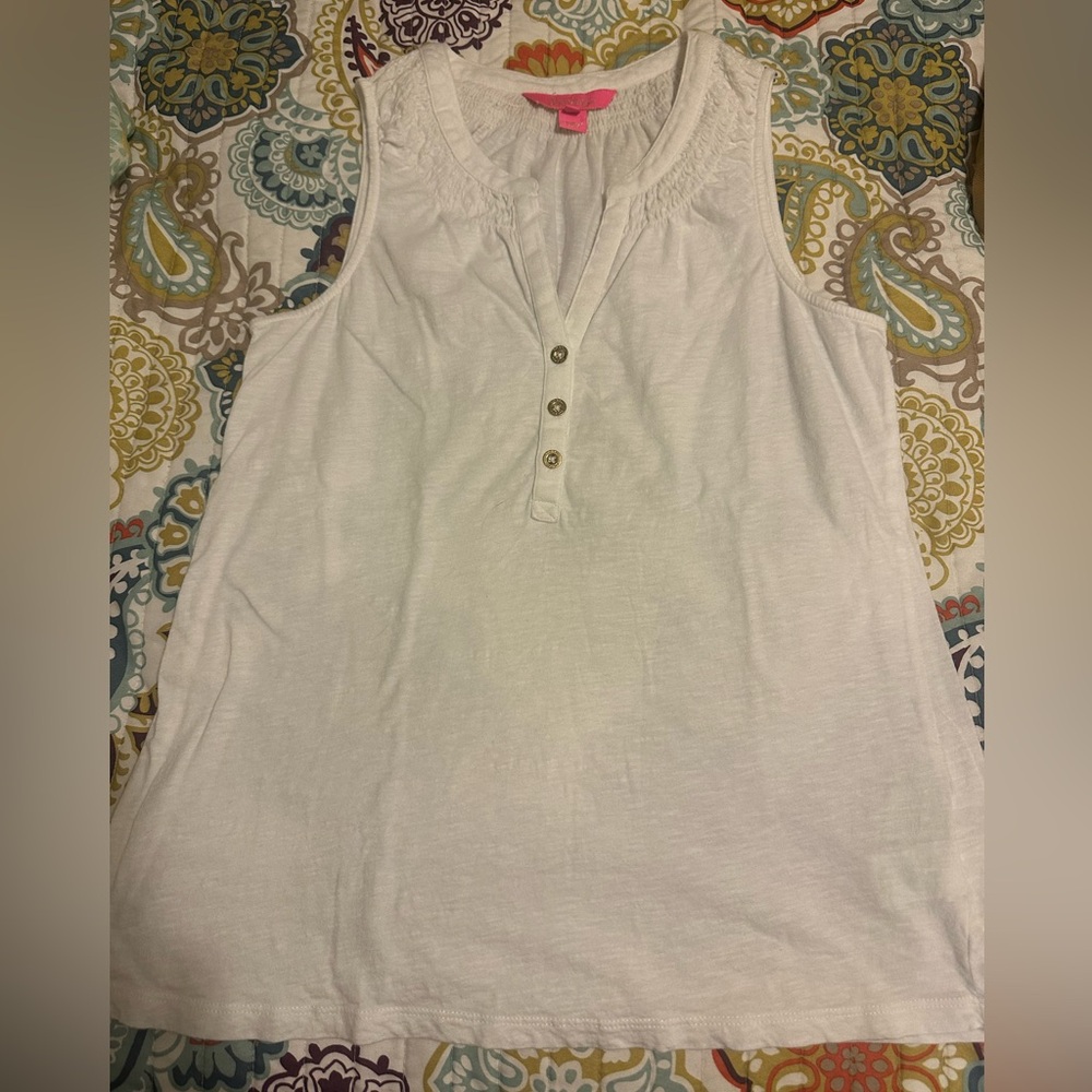 Lilly Pulitzer White Cotton Sleeveless Top